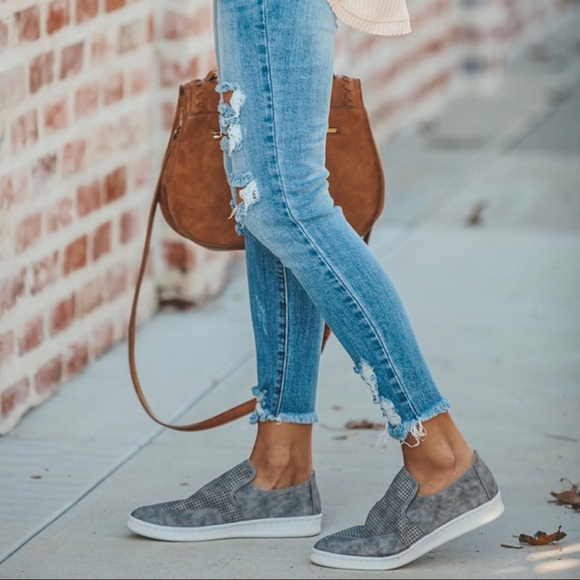 SIZE CLEARANCE-FIRM‼️ Gray Perforated Sneakers - Picture 6 of 8